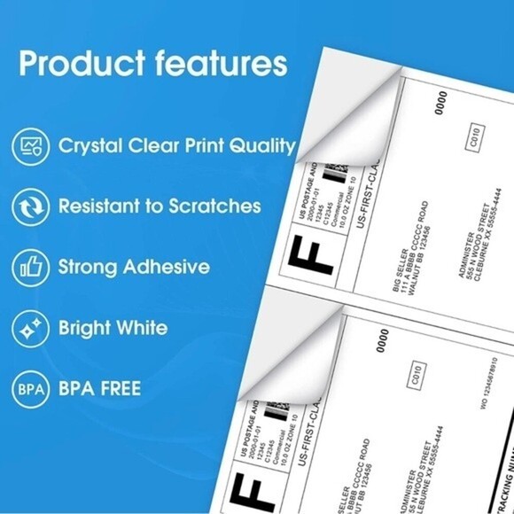 50 Shipping Labels | Inkjet/Laser Printer | 8.5” x 5.5” | Strong Adhesive - Picture 4 of 5